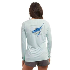 PELAGIC Women's Aquatek Goione Marlin Shirt Large Dri Fit Omni Outdoor $60 MSRP